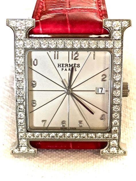 hermes heure h watch diamonds|hermes watch diamond.